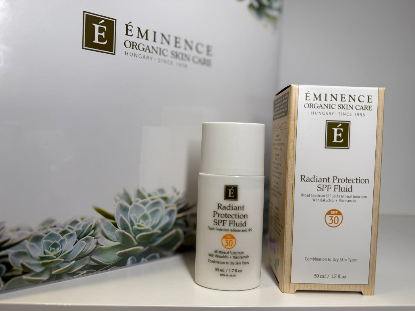 eminence organic skin care radiant protection SPF fluid